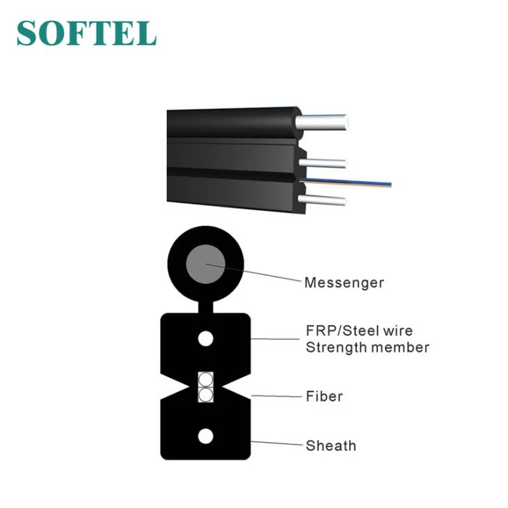 Cebl Gollwng GJYXCH FTTH gyda Messenger