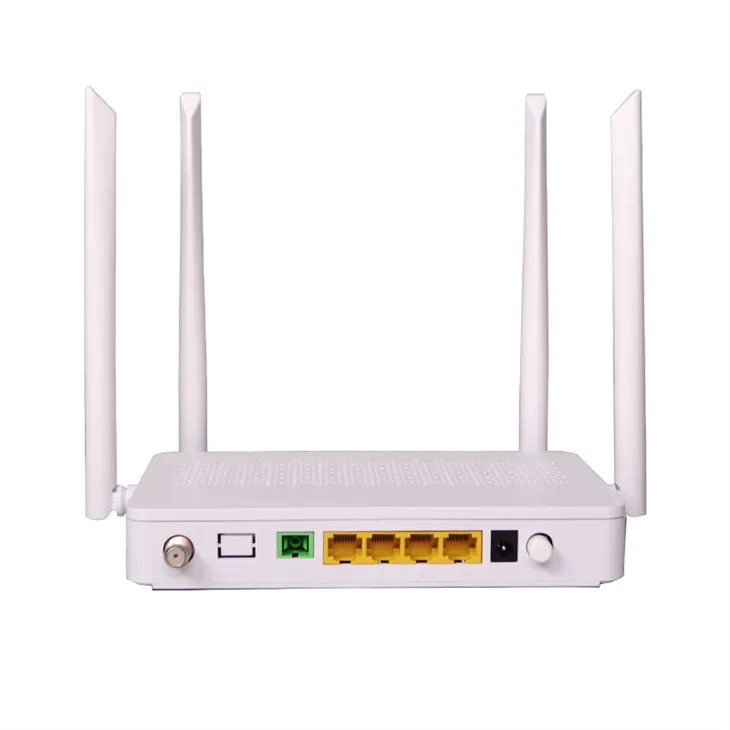 Band Deuol Gpon Ont 4 Porthladdoedd 4GE Catv Wifi5 Ffatri Newydd Sbon